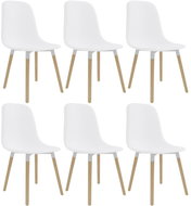 Dining chairs 6 pcs white plastic - Dining Chair