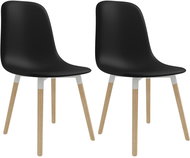Dining chairs 2 pcs black plastic - Dining Chair