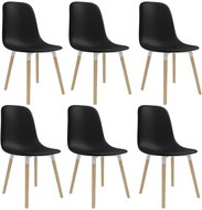 Dining chair 6 pcs black plastic - Dining Chair