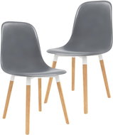 Dining chair 2 pcs gray plastic - Dining Chair