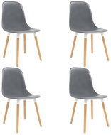 Dining chair 4 pcs gray plastic - Dining Chair