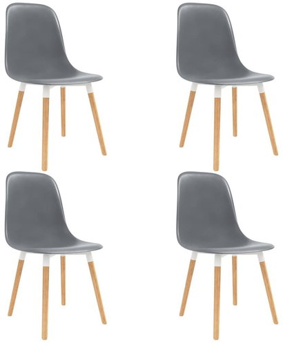 Dining chair 4 pcs gray plastic - Dining Chair - Main image