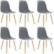 Dining chair 6 pcs gray plastic - Dining Chair