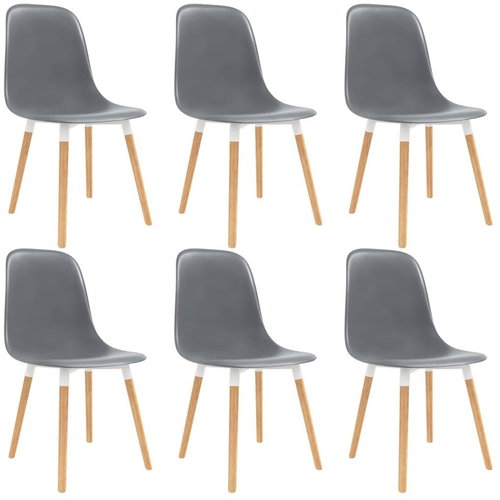 Dining chair 6 pcs gray plastic - Dining Chair - Main image