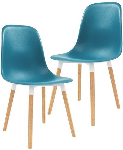 Dining chairs 2 pcs turquoise plastic - Dining Chair - Main image