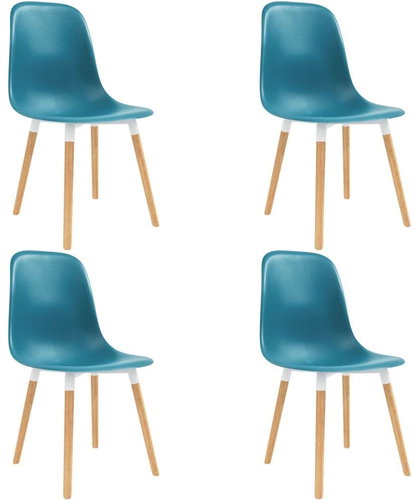 Dining chairs 4 pcs turquoise plastic - Dining Chair - Main image