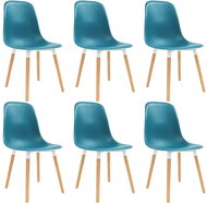 Dining chairs 6 pcs turquoise plastic - Dining Chair