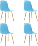 Dining chair 4 pcs blue plastic - Dining Chair