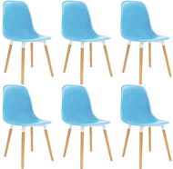 Dining chair 6 pcs blue plastic - Dining Chair