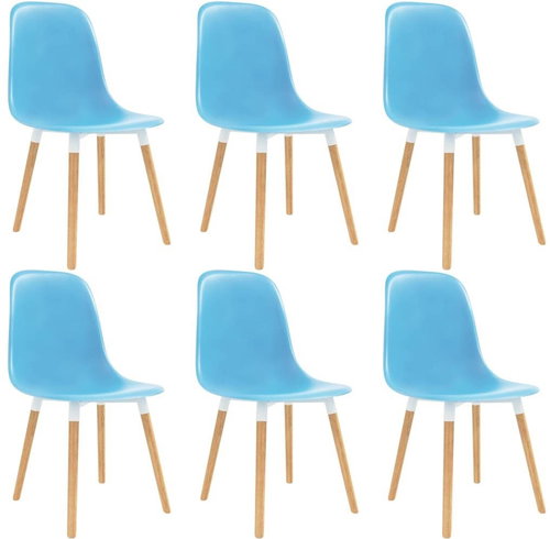 Dining chair 6 pcs blue plastic - Dining Chair - Main image