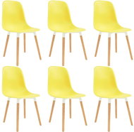 Dining chair 6 pcs yellow plastic - Dining Chair
