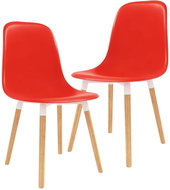 Dining chair 2 pcs red plastic - Dining Chair