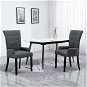 Dining chair with armrests dark gray textile - Dining Chair