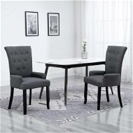 Jedálenská stolička s podrúčkami tmavosivá textil - Jedálenská stolička