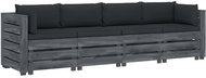 4-seater Garden Sofa made of Pallets + Anthracite Cushions Wood 3052035 - Garden Sofa