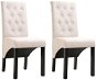 Dining chairs 2 pcs cream textile - Dining Chair