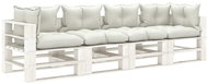 4-seater Garden Sofa from Pallets with Beige Cushions Wood 3052426 - Garden Sofa