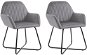 Dining chairs 2 pcs gray velvet - Dining Chair