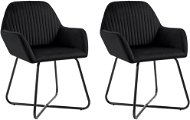 Jedálenské stoličky 2 ks čierne zamat - Jedálenská stolička