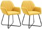 Jedálenské stoličky 2 ks žlté textil - Jedálenská stolička