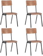 Jedálenské stoličky 4 ks hnedé masívna preglejka a oceľ - Jedálenská stolička