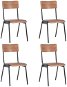 Dining chairs 4 pcs brown solid plywood and steel - Dining Chair