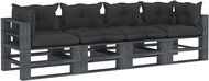 4místná zahradní pohovka z palet s černými poduškami dřevo 3052498 - Zahradní pohovka