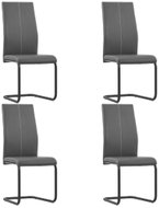 Cantilever dining chairs 4 pcs gray faux leather - Dining Chair