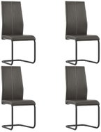 Cantilever dining chairs 4 pcs brown faux leather - Dining Chair