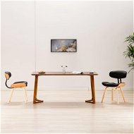 Jedálenské stoličky, 2 ks, čierne ohýbané drevo a umelá koža - Jedálenská stolička
