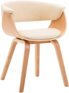 Jedálenská stolička krémová ohýbané drevo a umelá koža - Jedálenská stolička