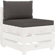 Středová zahradní pohovka z palet + antracitové podušky dřevo  3051891 - Zahradní pohovka