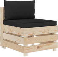 Středová zahradní pohovka z palet s černými poduškami dřevo  3051730 - Zahradní pohovka