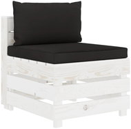 Středová zahradní pohovka z palet s černými poduškami dřevo  3051868 - Zahradní pohovka