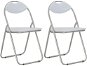 Folding dining chair 2 pcs white faux leather - Dining Chair