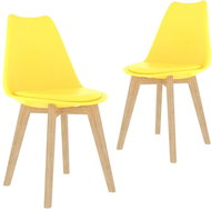 Dining chair 2 pcs yellow plastic - Dining Chair