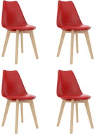 Dining chair 4 pcs red plastic - Dining Chair