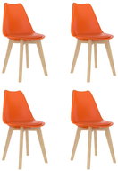 Dining chair 4 pcs orange plastic - Dining Chair