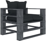 Zahradní pohovka z palet s antracitovými poduškami dřevo 3052516 - Zahradní pohovka