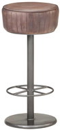 Bar stool brown with genuine leather flap - Bar Stool