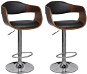 Barové stoličky 2 ks ohýbané drevo a umelá koža - Barová stolička