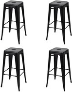 Bar stools 4 pcs black steel - Bar Stool