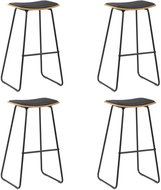Bar stools 4 pcs black faux leather - Bar Stool