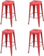 Bar stools 4 pcs red steel - Bar Stool