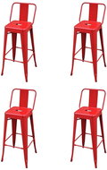 Bar Stools 4 pcs Red Steel - Bar Stool