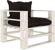 Zahradní pohovka z palet s černými poduškami dřevo 3052348 - Zahradní pohovka