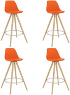 Bar stools 4 pcs orange PP and solid beech wood - Bar Stool