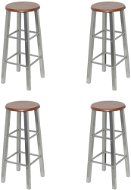 Bar stools 4 pcs silver and brown MDF - Bar Stool