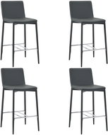 Bar Stools 4 pcs Grey Faux Leather - Bar Stool