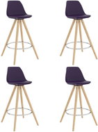 Bar stools 4 pcs dark purple and solid beech wood - Bar Stool